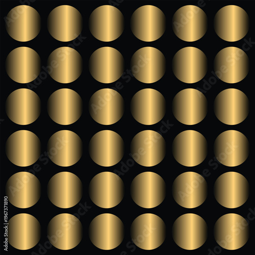Seamless Pattern of Golden Circles on Black Background Texture 3