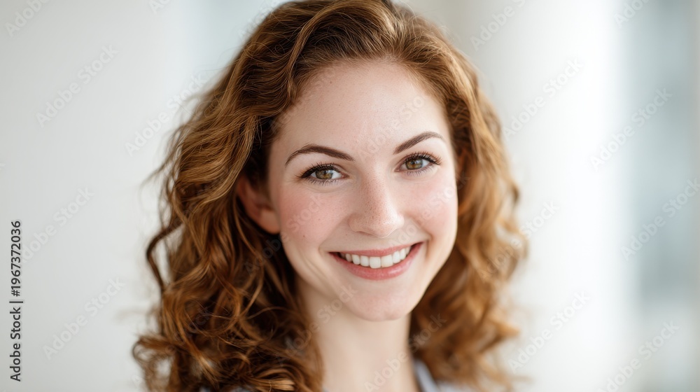 Fototapeta premium professional headshot white background with blured businessbackground and natural sunlight
