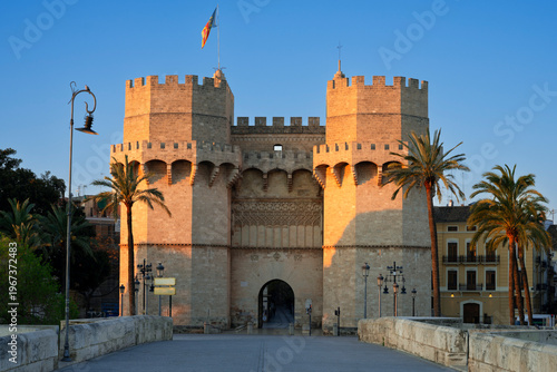 Konstfotografi Famous Torres de Serranos in the morning light, Valencia