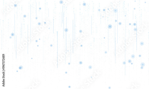 Glowing blue particles falling against a dark background with a sense of depth and movement