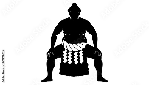 A sumo wrestler silhouette icon in a traditional loincloth