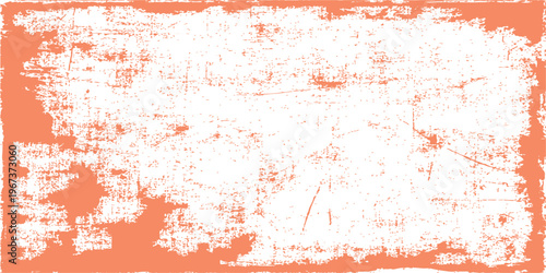 Orange and white distressed grunge texture background with weathered paint effect and rustic vintage scratch overlays