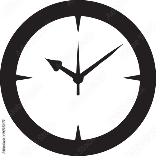 Black clock face with white background time
