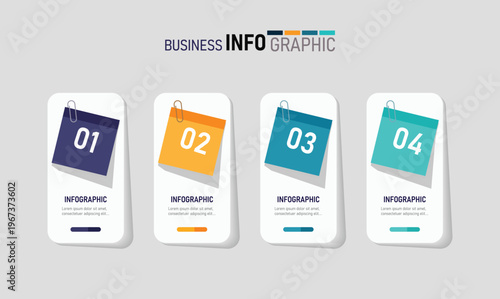 Vector Infographic design business template with icons and 4 Steps Modern vector design, options or steps. 