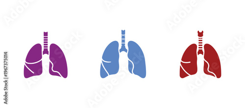 Human internal lung organ symbol in glyph style for mobile apps and web graphics.