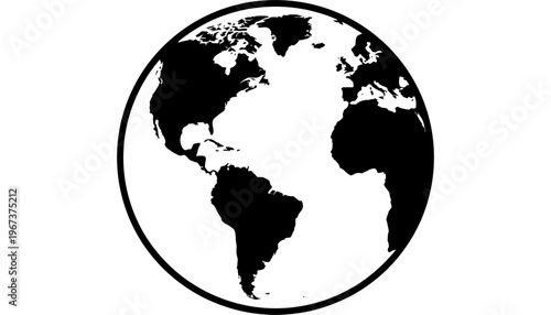 Earth globe silhouette icon on a white background
