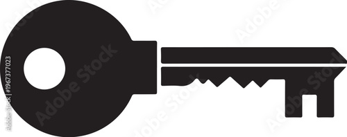 Black key with round head and serrated blade symbol
