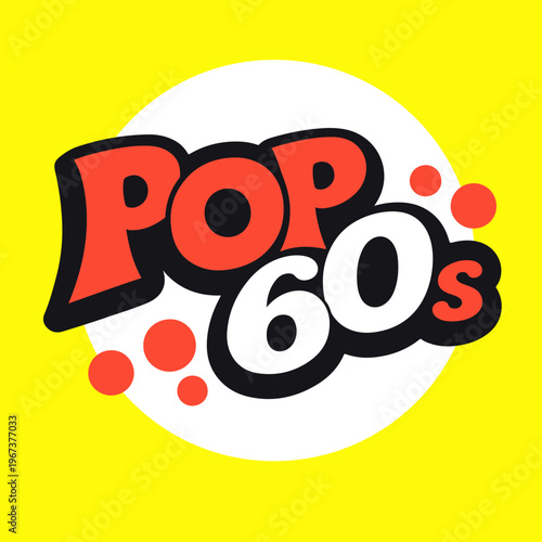 Bold retro design 1960s pop culture and graphic style. Flat vector composition