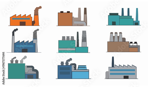 Industrial production solid glyph icon pack factory conveyor robot arm automation symbols vector isolated white
