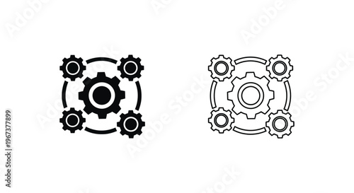 Gear icons with cogs and wheels Vector