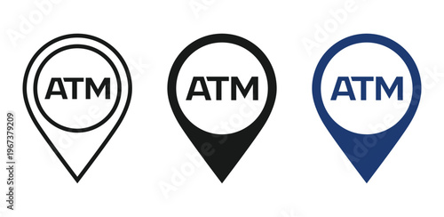 ATM Location Pin Icon – Banking and Cash Withdrawal Logo Vector