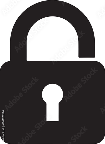 Black padlock with keyhole security symbol
