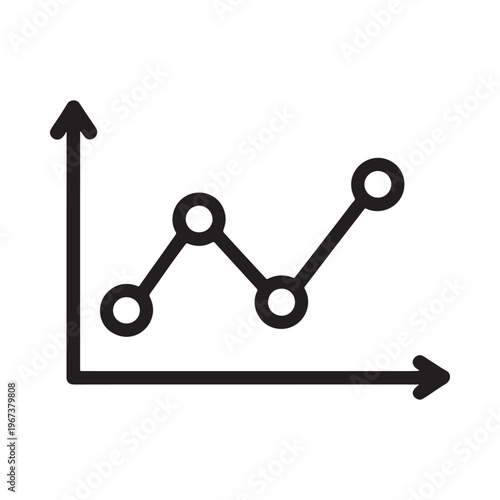 A simple black and white line graph showing fluctuating data points