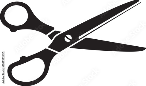 Black scissors on white background isolated