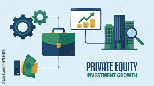 Private Equity Investment Growth Concept with Business Elements