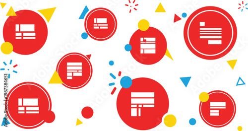 Abstract web banner templates collection red circles geometric shapes modern design vector illustration set