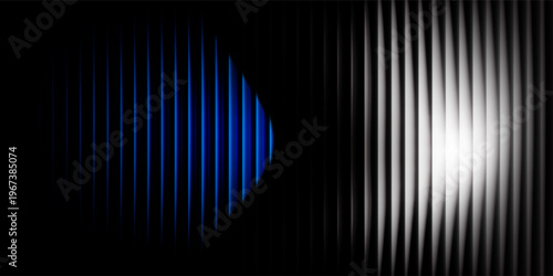 A vertical glass motion, glowing white, blue, fractal glass effect gradient on a black background, ribbed, Spectrum waves effect, ethereal glass effect, neon, sense of motion, 8K.