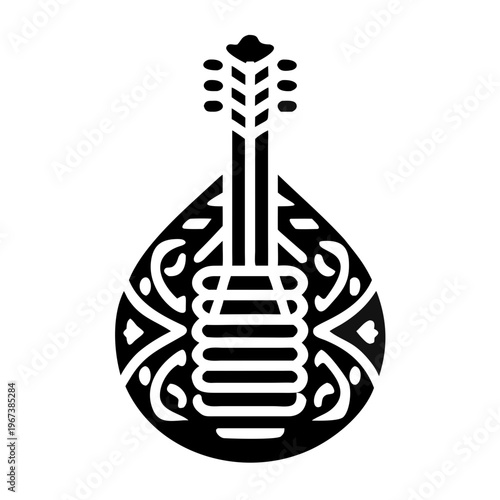 oud musical instrument icon silhouette illustration for middle eastern music traditional and acoustic design