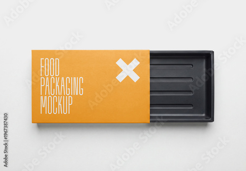 Food Tray Box and Container Packaging Mockup with Editable Background