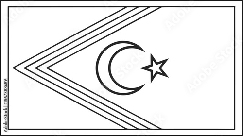 Minimal turkey national unity label with simple crescent star