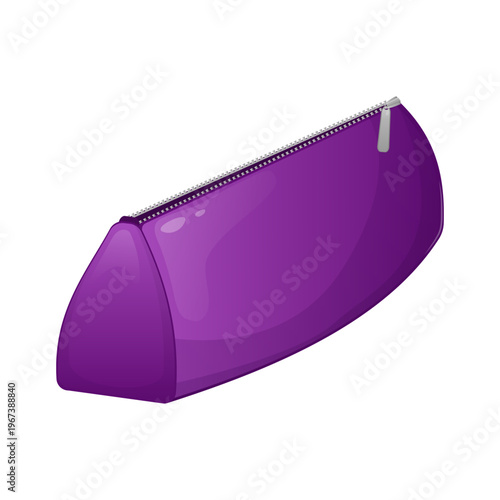 Purple empty pencil case with zipper