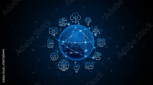 Fotografi Concept of global network connection