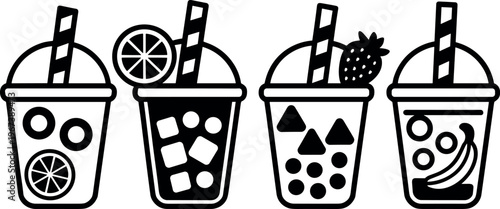 Four Flavors of Boba Tea Drinks