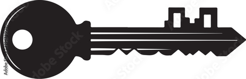 Black skeleton key with teeth and hole