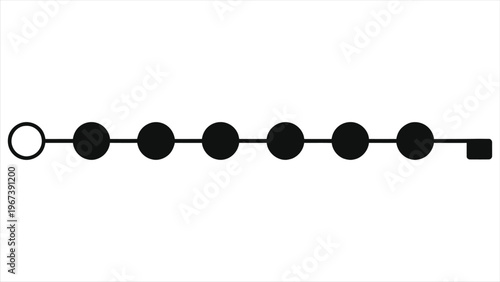 Minimalist Vector Silhouette Workflow Milestone Checkpoint Timeline: Project Progress Tracking Visual, Linear Task Stage Marker Icon for Business Planning, Process Management & Goal Achievement 