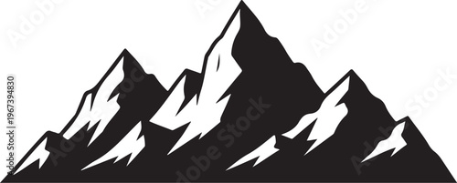 Black and white mountain range silhouette mountains