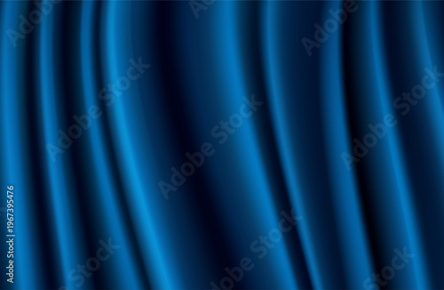 Realistic texture of silk background. Vector 3D texture of silk natural fabric with smooth pleats, blue, graceful, dark and expensive scarlet color. Business presentation background 