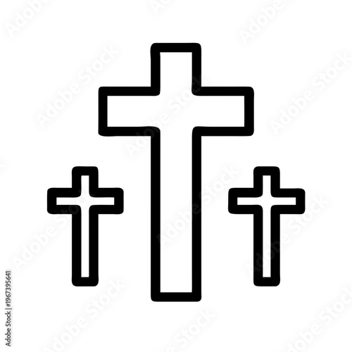 Three christian crosses icon, symbol of crucifixion