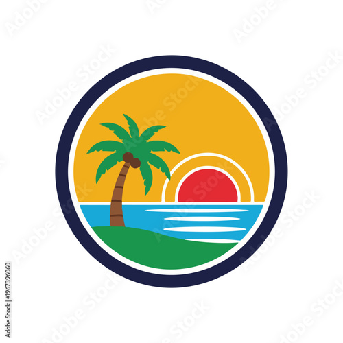 vector illustration of a tropical island