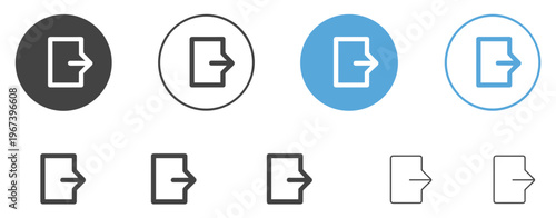 Logout Exit Door Arrow Icon Set Vector Interface Symbols Collection