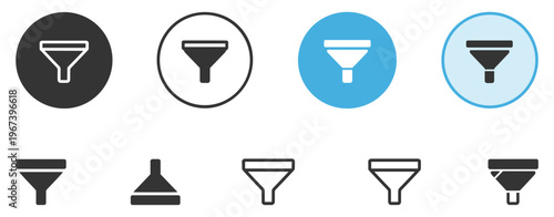 Filter Funnel Icon Set Vector UI Search Sorting Symbols