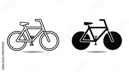 Comparison of a standard bicycle and a bicycle with thick tires