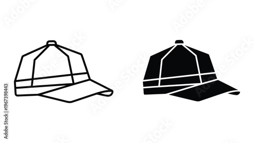 Comparison of a line drawing hat and a filled silhouette hat design