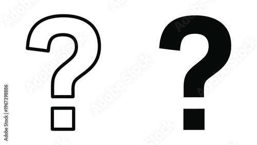 Contrasting question marks with different fill styles and base shapes