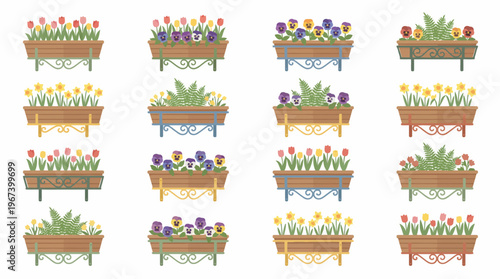 Colorful Flower Pots and Planters Collection.