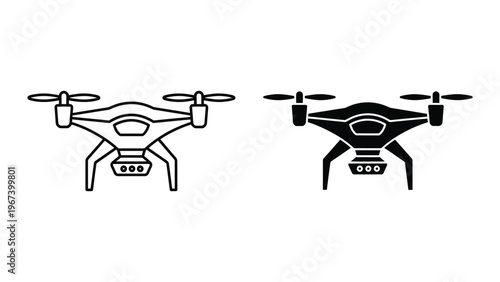 Comparison of two different quadcopter drones with distinct body designs and camera attachments