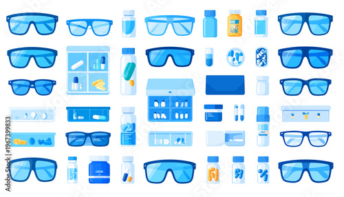 Sunglasses and Eyewear Accessories Collection Display.