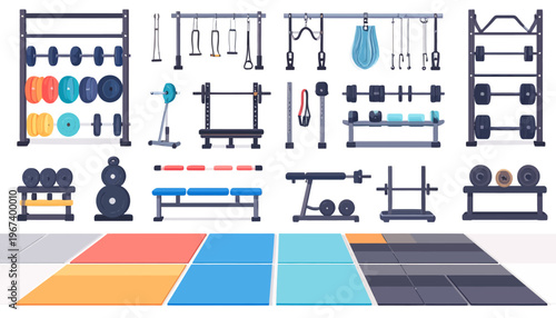 Gym Equipment and Fitness Accessories Collection.