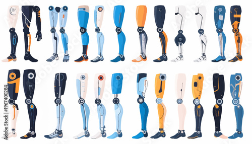 Prosthetic Legs Various Colors and Designs.