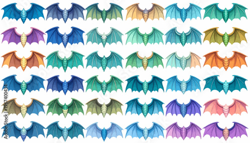 Colorful Origami Birds in Various Colors.