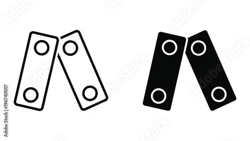 Two sets of interlocking building blocks with holes for connection