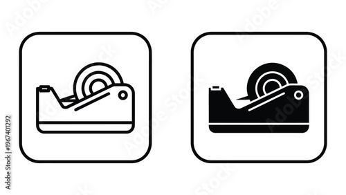 Comparison of tape dispensers with different tape colors in use