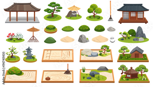 Japanese Garden Elements and Miniature Landscapes.