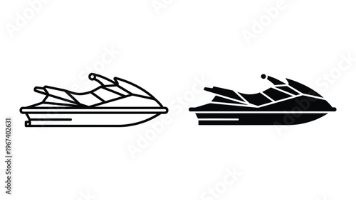 Comparison of two jet ski designs with different rider silhouettes