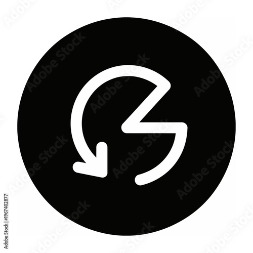 Vector icon representing a circular arrow indicating refresh or reload actions.