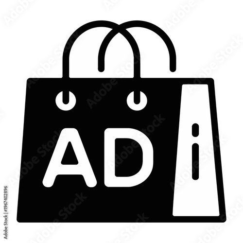 Vector of a shopping bag with the word ad prominently displayed on it